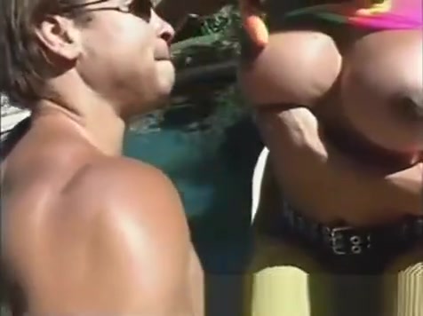busty latina this babemale gangfucked Poolside