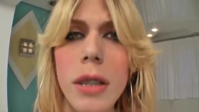 kinky blond lady-man chick anal Creampied