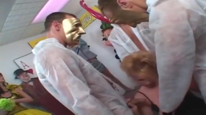 stunning tranny gangbanged By Masked males