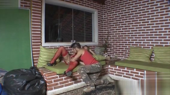 ladyboy In The Red nylons hammers A guy