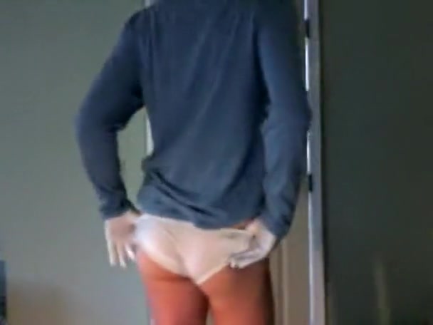 Blonde crossdresser riding dildo