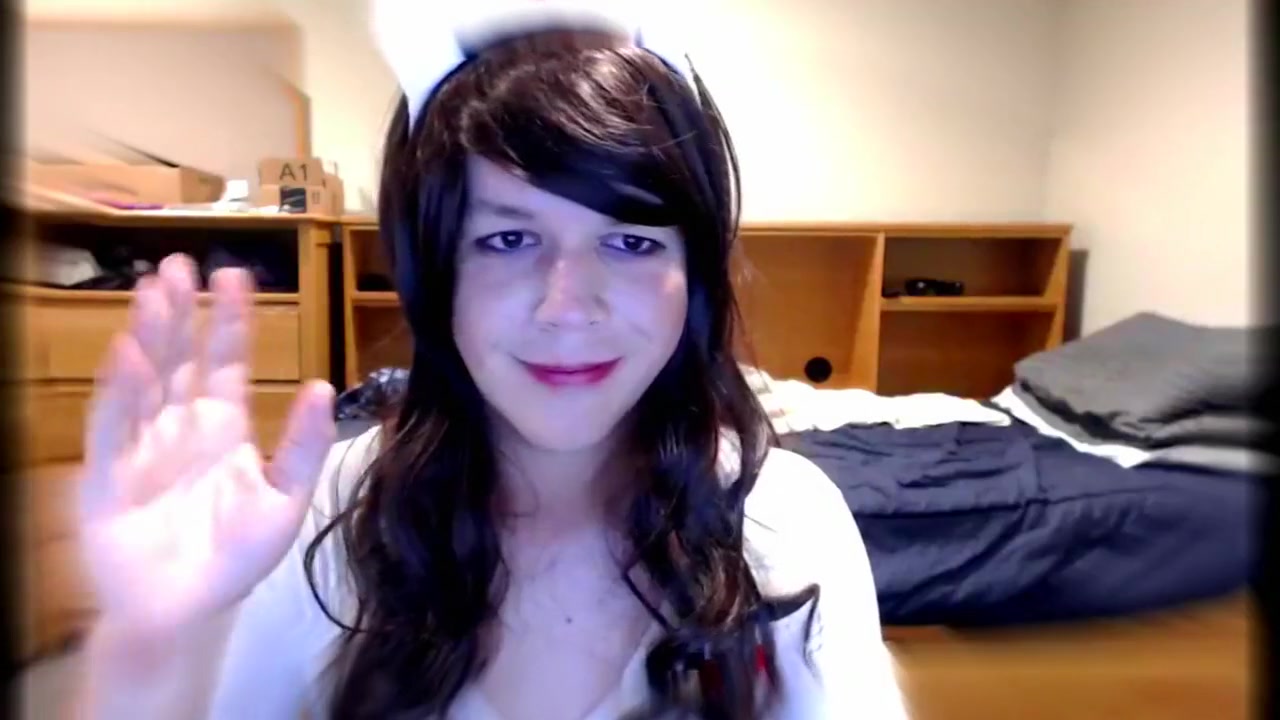 Cute Crossdresser Nurse Blows Dildo