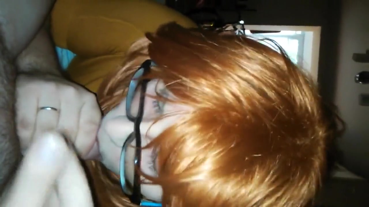 Redhead sicking cock
