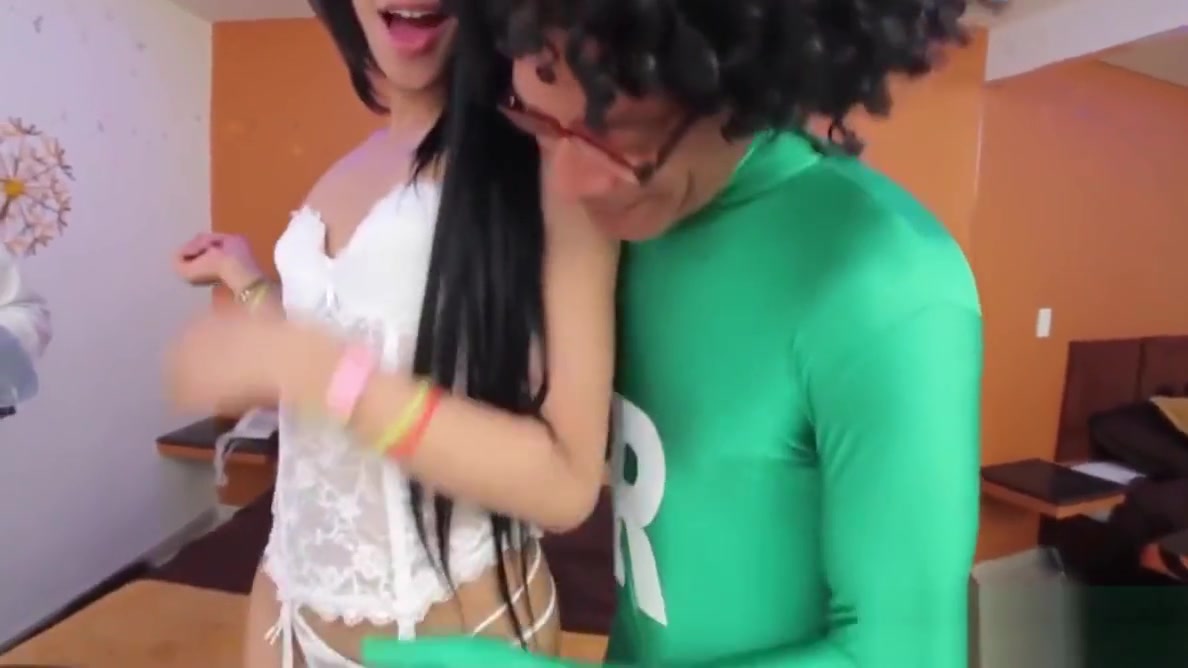 Latina tgirl facialized after assfucking