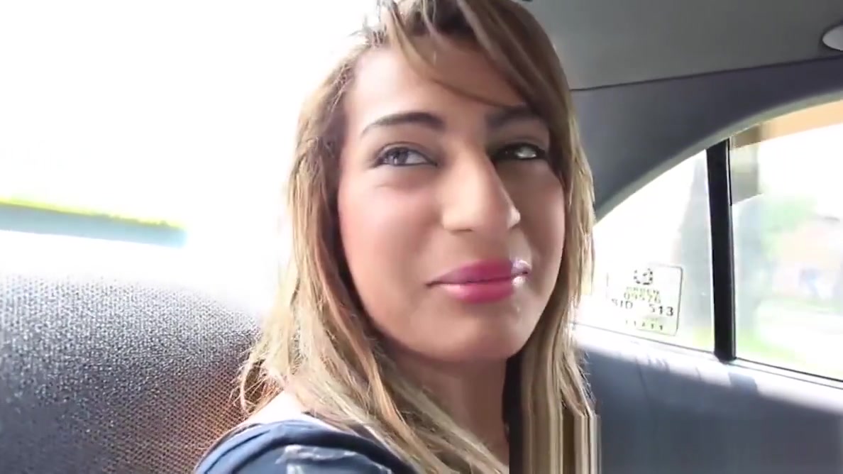 Beautiful brunette shemale ready to stroke her cock