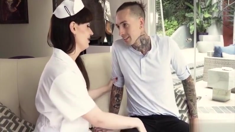 Brunette Ladyboy Nurse Natalie Mars sucks and fucks stud Ruckus