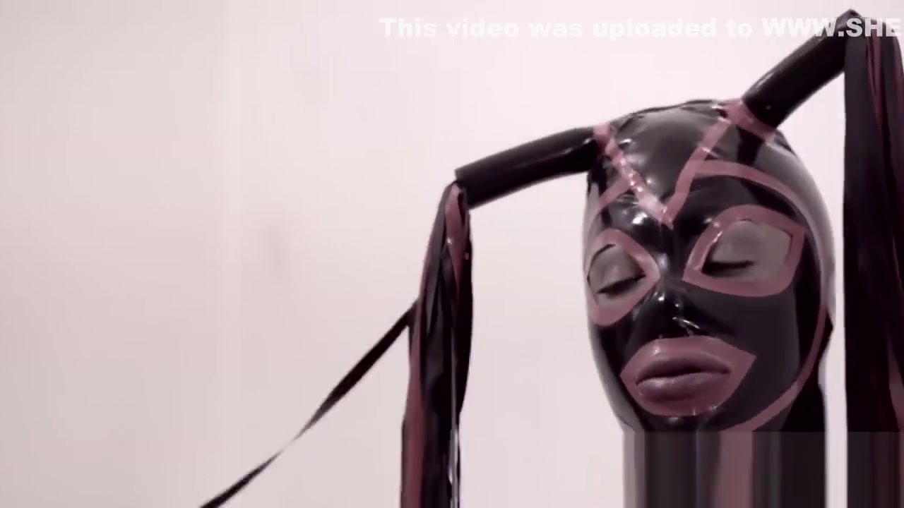 Latex tgirl bangs bondman