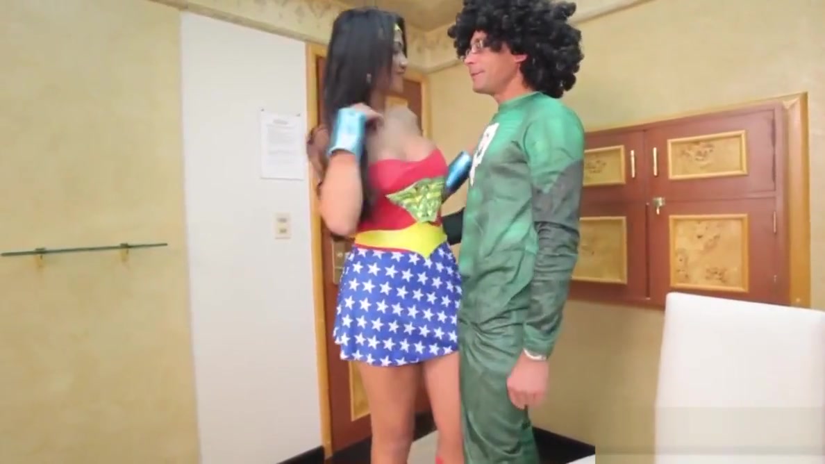 Latina supergirl cockriding after rescuing