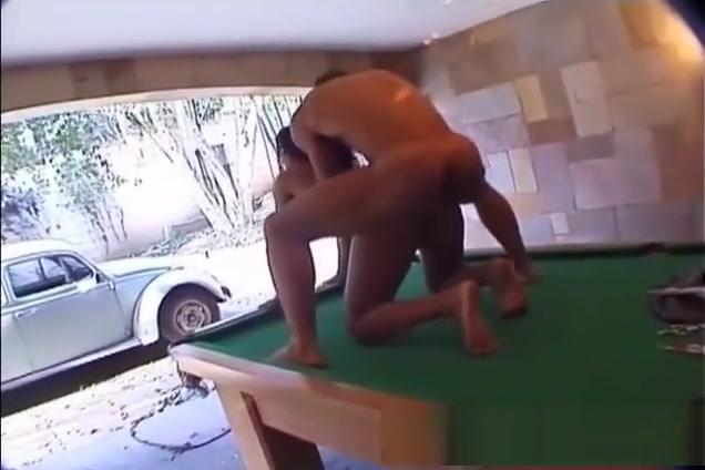 Shemale gets fucked on the pool table