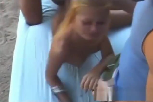 Shemale having a threesome in public