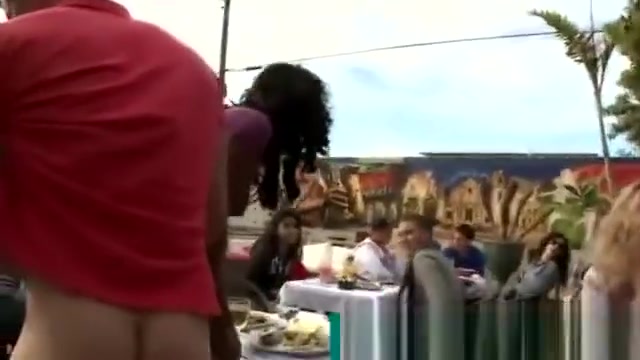 Black shemale gets sucked off in threesome