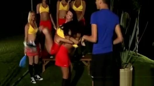 Brazilian tranny cheerleaders in uniform