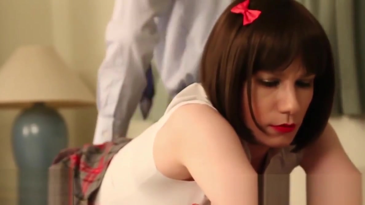 Brunette crossdresser gets hard ass spanking for cheating