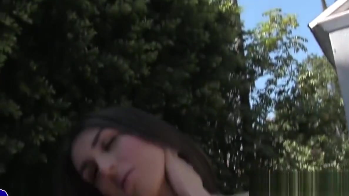 Bikini trans fingering her ass outdoors