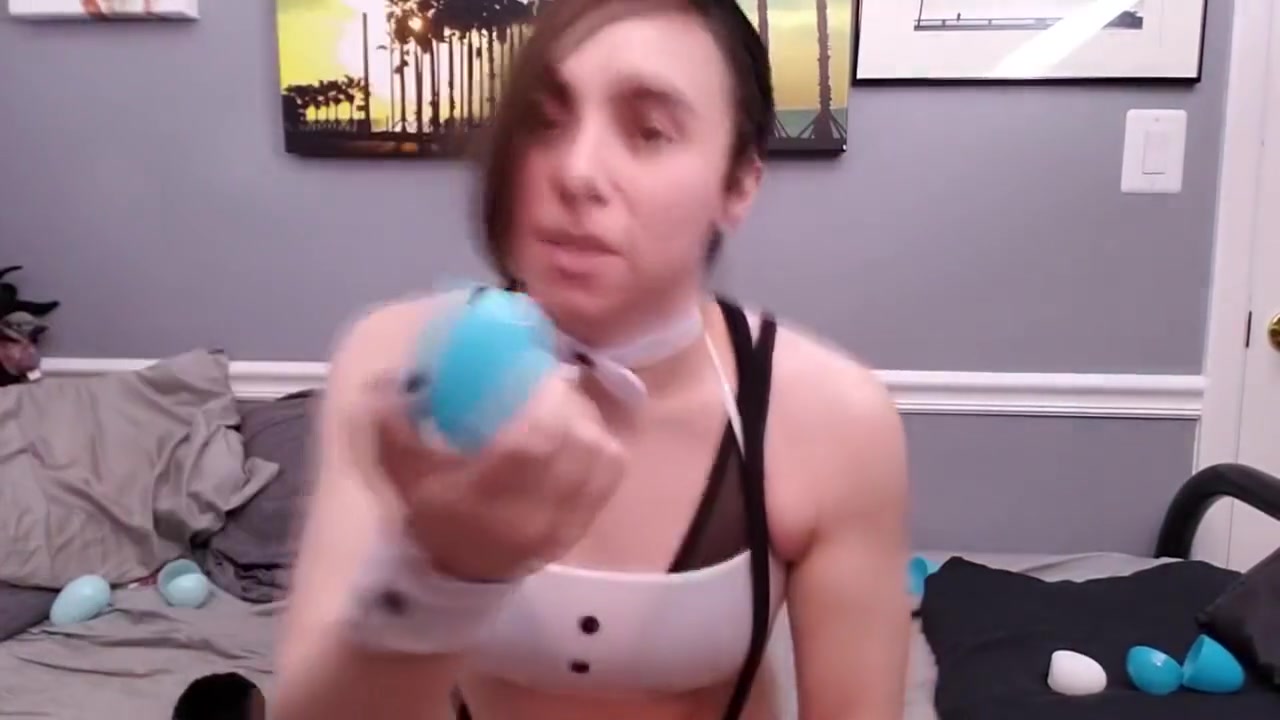 Bunny T-girl celebrates Easter.