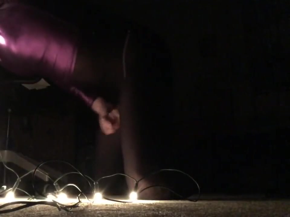 Sissy Slut Tiffani fucks herself with Xmas lights on webcam