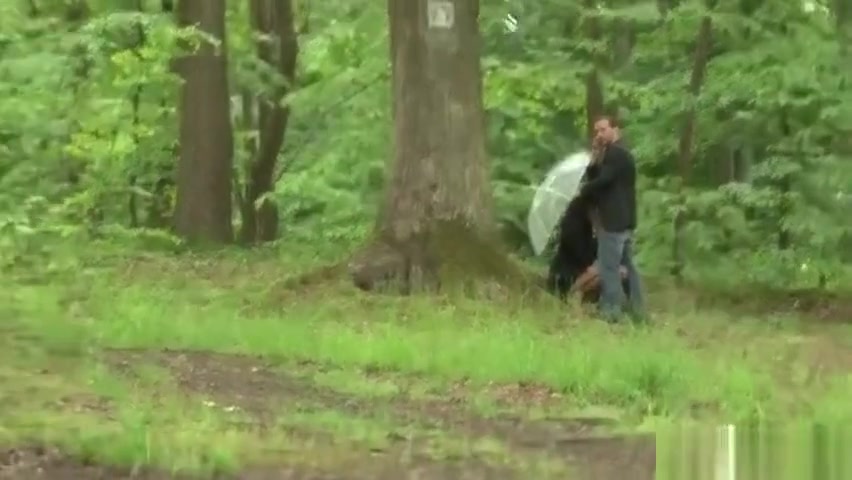 French Ebony Tgirl fucked in Woods