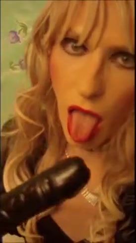 Amateur cute CD licks a toy