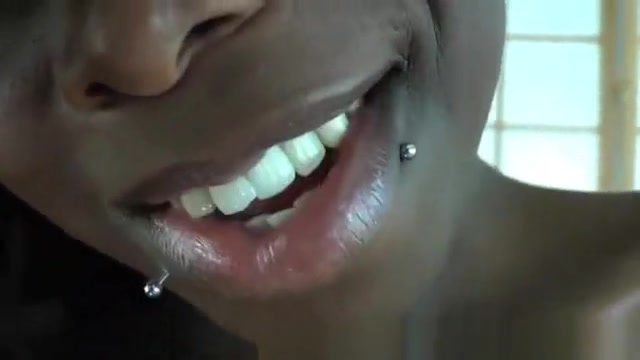 Sexy ebony shemale strips and plays solo