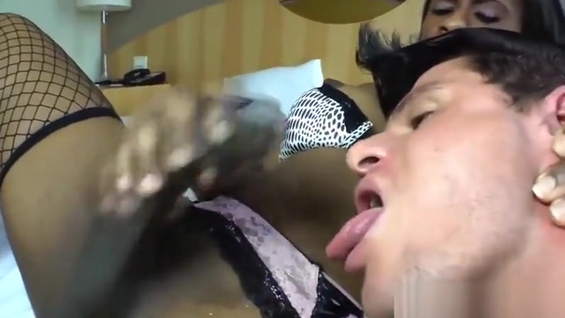 Shemale interracial babe cums