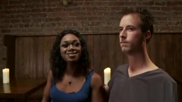 Black tranny sucks white dick on date