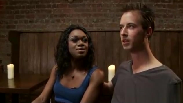 Black tranny sucks white dick on date