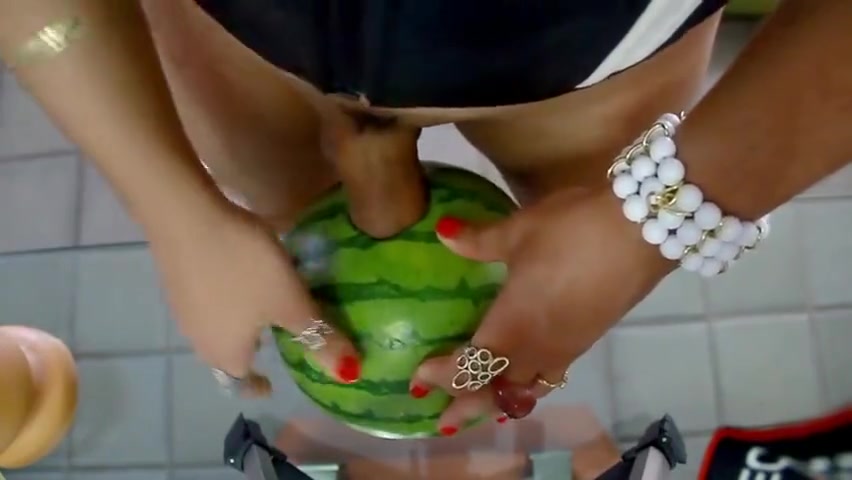 crossdresser watermelon fuck