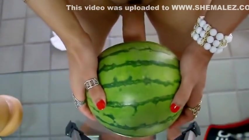 crossdresser watermelon fuck