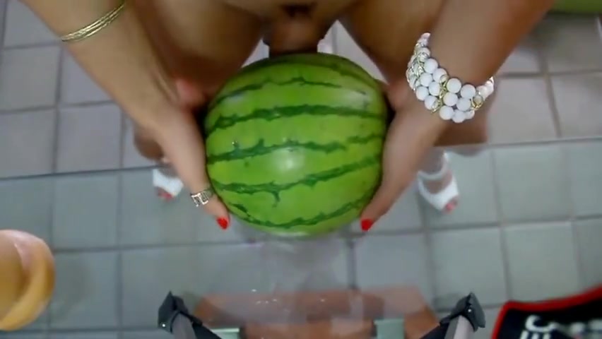 crossdresser watermelon fuck