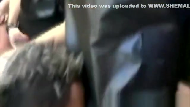 Outdoor orgy with a police Tgirls