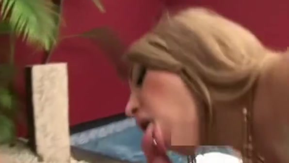Sweet blonde tranny getting laid