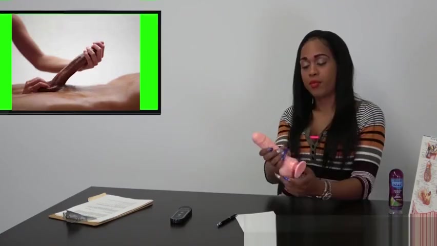 Dildo drilled ebony ts wanking fat cock