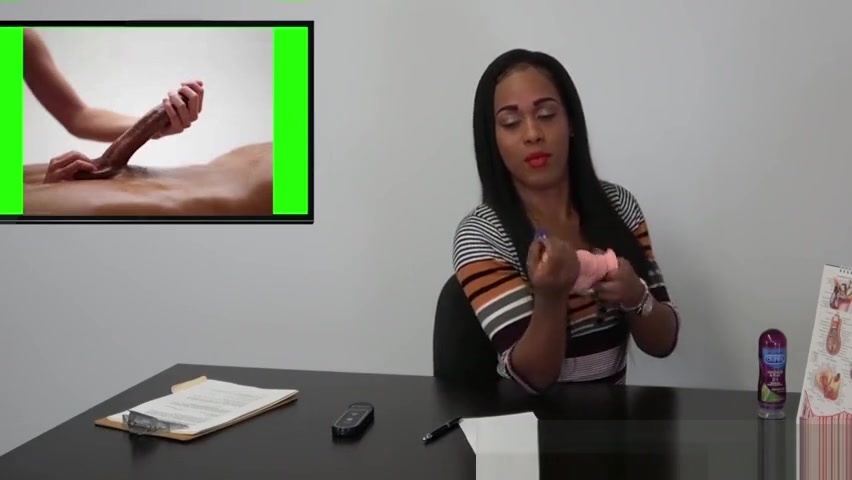 Dildo drilled ebony ts wanking fat cock