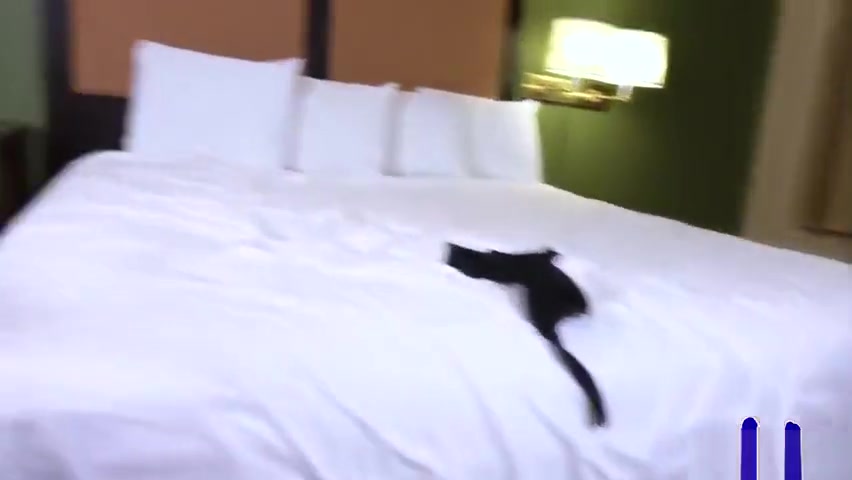 Glamorous trans babe shaking her round booty