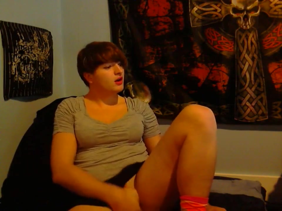 FLEXIBLE TGIRL ANAL FINGERING, HAS MASSIVE ORGASM, EATS CUM!! - 2014