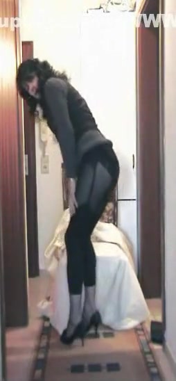 Burning crossdresser in black solo