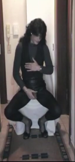 Burning crossdresser in black solo