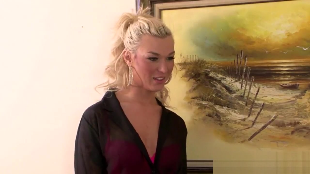 Curly blonde hair TS Aubrey Kate fucks Hunk Lance Hart virgin ass