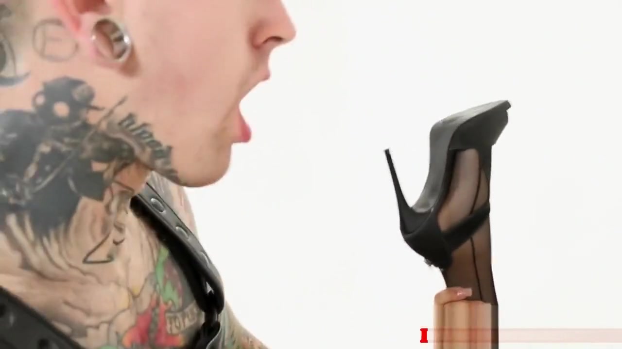 Busty interracial tgirl cumdrops on male whore