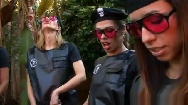 Dirty thug has cum in mouth and gets arrested by shemale cops