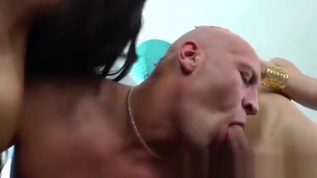 Shemales share an eager guy between their cocks