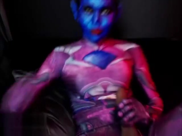 Monster cock Shemale in Avatar makeup