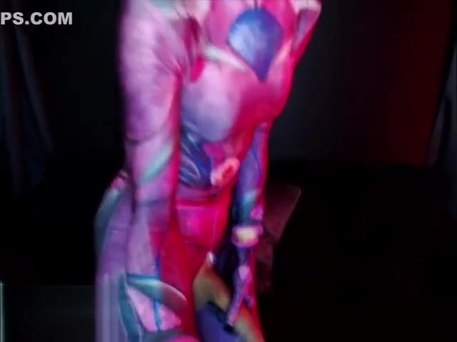 Monster cock Shemale in Avatar makeup