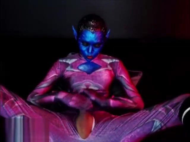 Monster cock Shemale in Avatar makeup