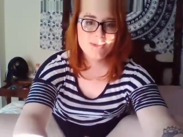Pretty BBW Redhead Trans Masturbating