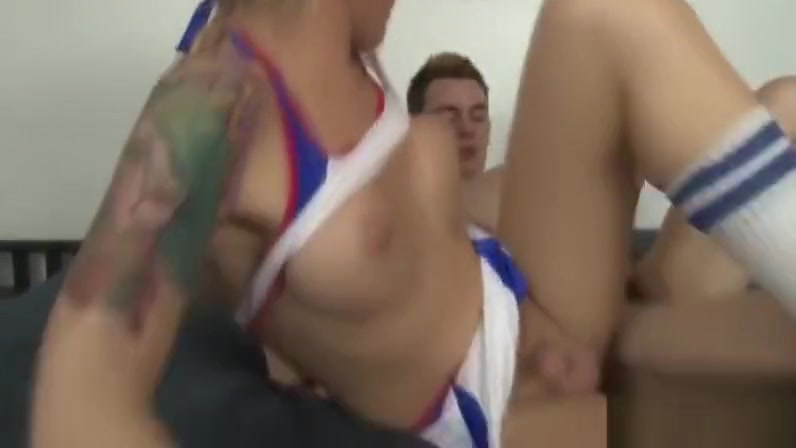 Sexy tgirl cheerleader rides dick