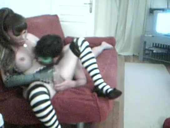 Sofa fucking from a butty tranny bitch