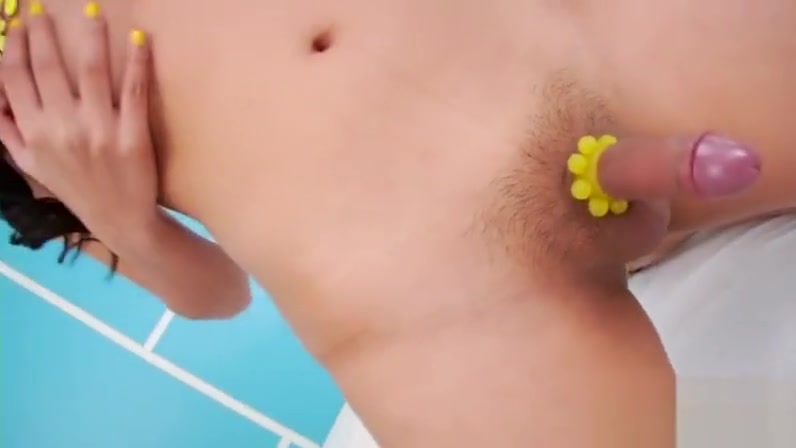 Sexy ladyboy sucking on his hard cock