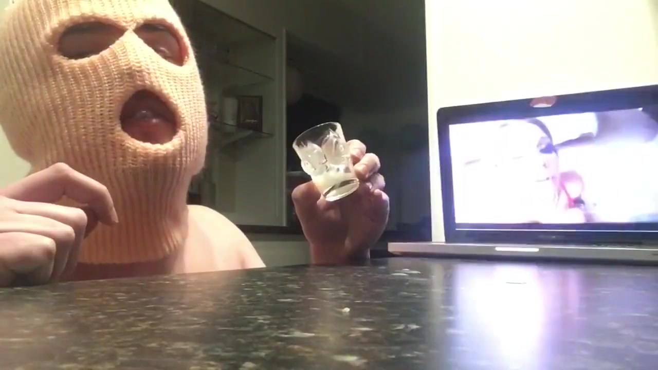 Cock Reacts: Sissy ! Cumming in a Shot Glass. CD Guy in Pink Panties