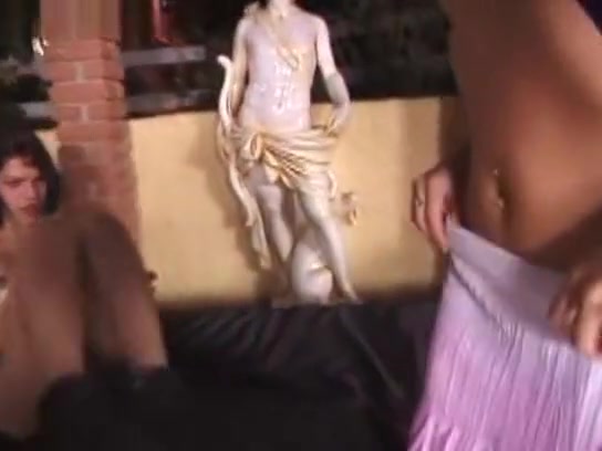 Impressive group fucking of shemale, male and female slut